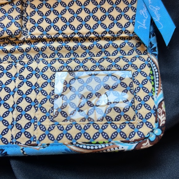 Vera Bradley 2009 Bali Blue Sleek Wallet Crossbody Clutch Purse - Picture 6 of 14